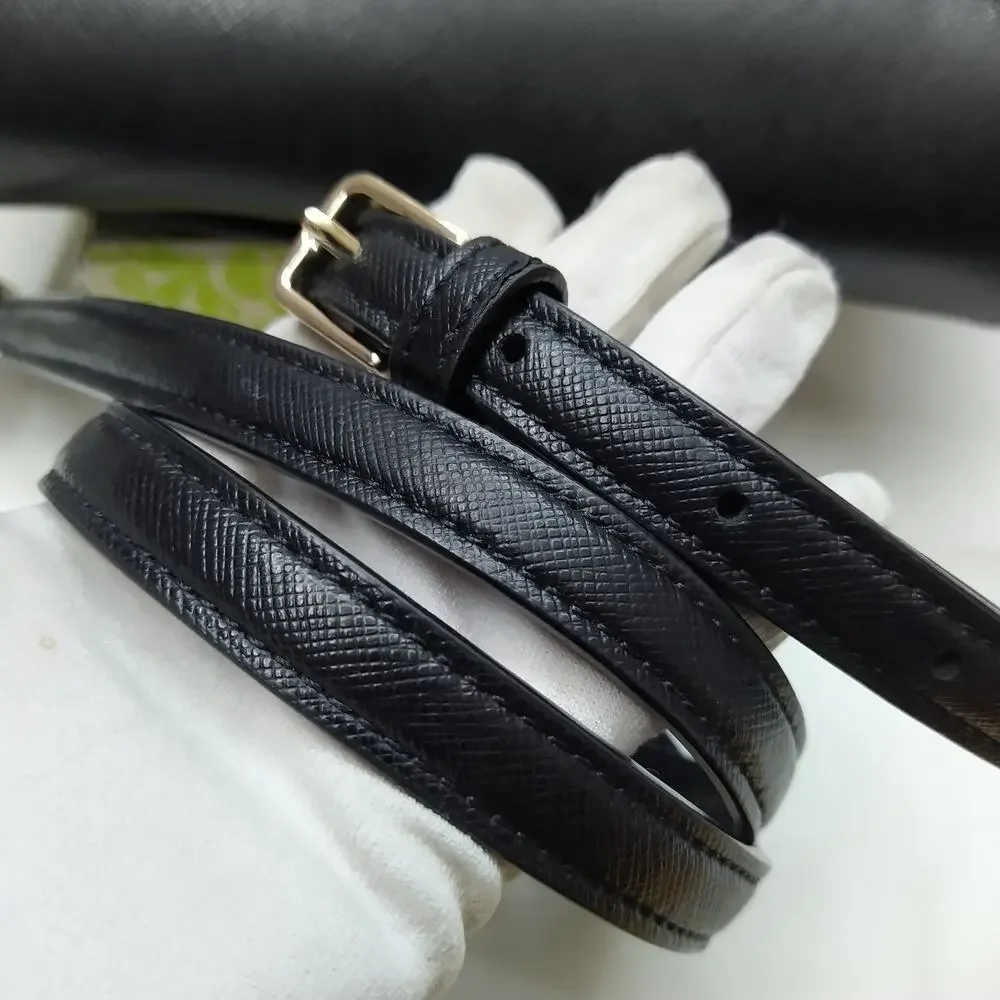 Kate Spade New York Black Leather Flap Closure Crossbody Bag